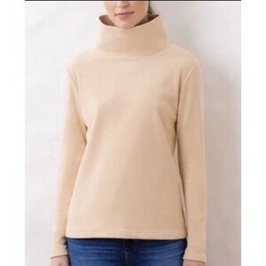 Dudley Stephens Greenpoint Turtleneck Natural Blush Vello Fleece Sweater Size M